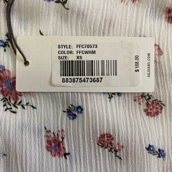 AG Maggie Tank Top, Spaghetti Straps, Floral, White Multi, XS NWT - Picture 6 of 15